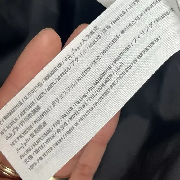 Hollister Long Black Hooded Puffer Coat Faux Fur Trim Winter Jacket Size Women S - Picture 3 of 9